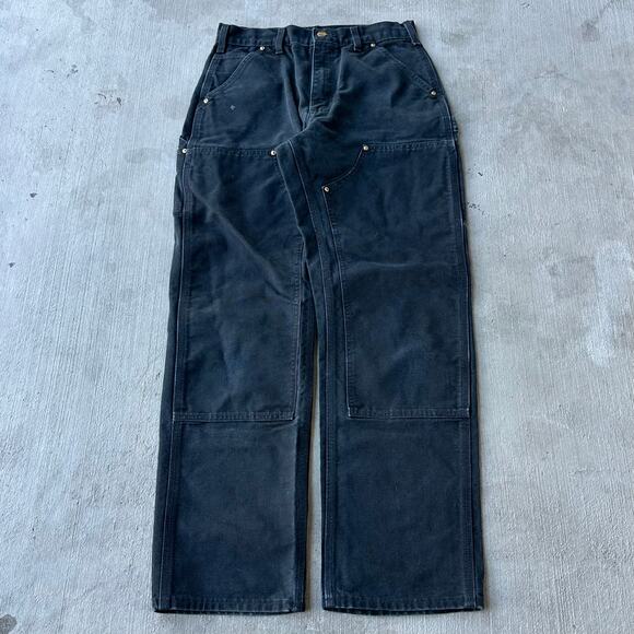 Vintage Y2K Carhartt black double knee work wear carpenter pants - Picture 1 of 7